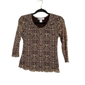 Pursuits Ltd Top Size Small Petite NWT Brown Beige
